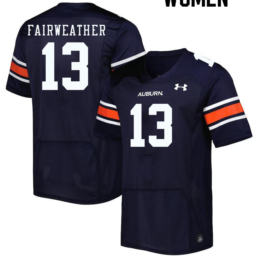 Women #13 Rivaldo Fairweather Auburn Tigers College Football Jerseys Stitched-Navy - Click Image to Close